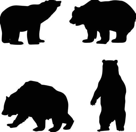 Elegant Bear Silhouette Set Designs 50244504 Vector Art At Vecteezy