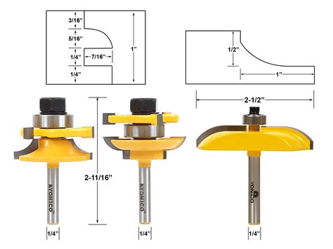 Rail And Stile W Panel Raiser Pc Router Bit Set Cove Shank