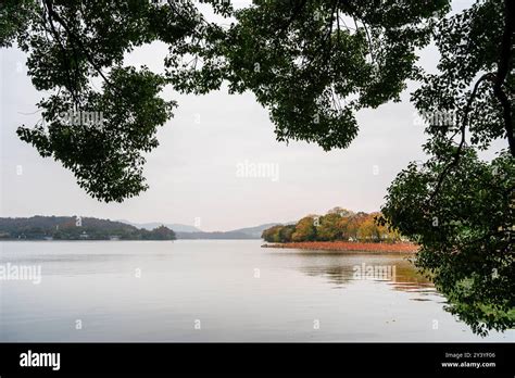 Hangzhou Landmarks In Autumn China Stock Photo Alamy