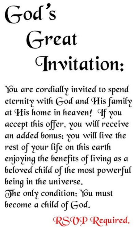 God's Great Invitation - GOD'S GREAT INVITATION!