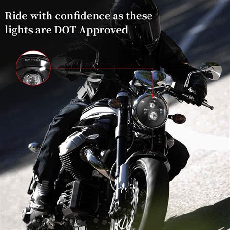 Harley Davidson 7 Inch Motorcycle Led Headlight Ip67 H4 Auto Headlight Blackchrom Optional