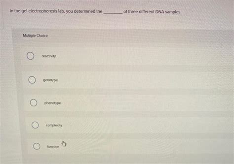 Solved In the gel electrophoresis lab. you determined the of | Chegg.com