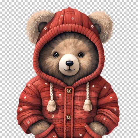 Ilustra O De Urso Bonito Isolado Em Fundo Transparente Psd Premium