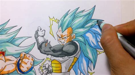 Como Dibujar Goku Vs Vegeta Ssj Azul 3 How To Draw Goku Vs Vegeta Ssj