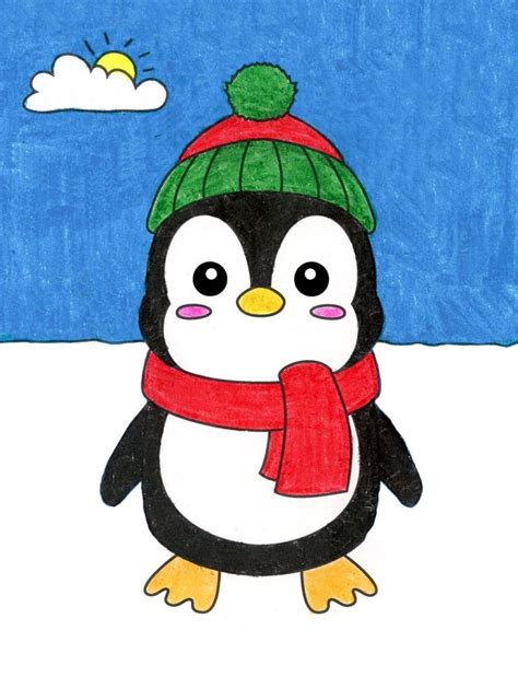 How To Draw A Cute Penguin Easy Step By Step Art Lesson For Kids