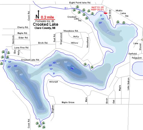 Crooked Lake Map Clare County Michigan Fishing Michigan Interactive™
