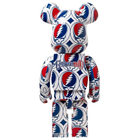 Medicom Grateful Dead Steal Your Face 1000 Bearbrick Figure Blue