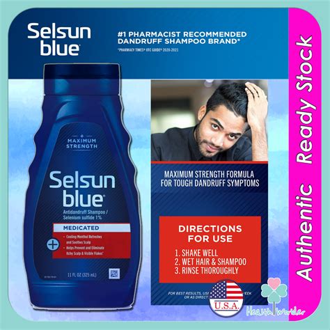 Usa Version Selsun Blue Medicated Anti Dandruff Shampoo With Menthol