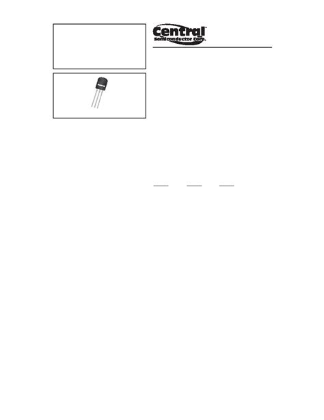 2N5458 Datasheet 1 2 Pages CENTRAL SILICON N CHANNEL JFETS