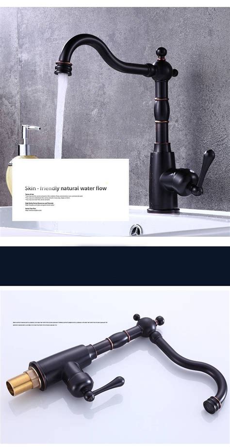 Luxury Black Bronze Kitchen Faucet Rotate Black Color Sink Tap Cold And Hot Mixer Tap Black