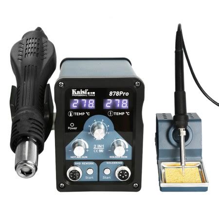 Kaisi 878Pro 2 In 1 Smart Sleep Lead Free Digital Display Hot Air Gun Soldering Iron Station