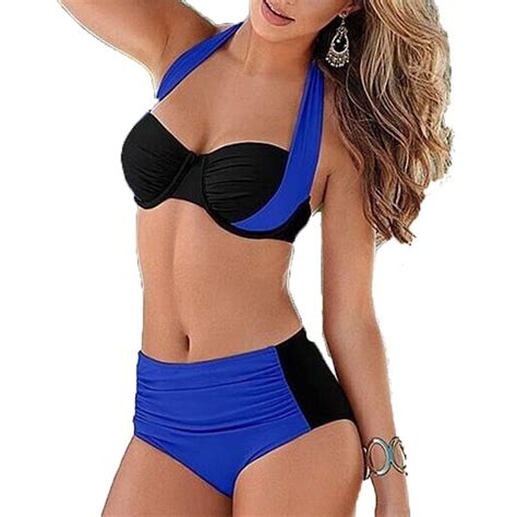 Sexy Bikini Women Swimsuit High Waist Bathing Suits Swim Halter Push Up Swimwear Walmart