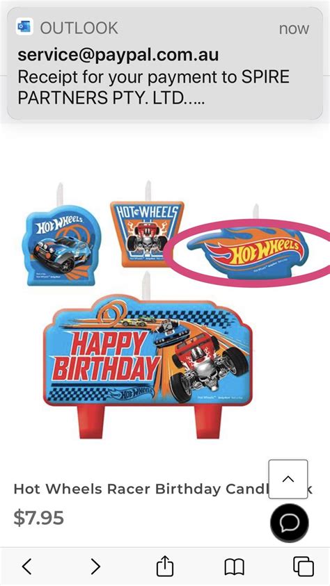 Hot Wheels Happy Birthday Cake Topper