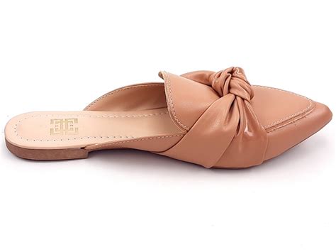 Mule Feminino Cs Nude Verniz Bico Fino CECI Calçados Atacado de Calçados
