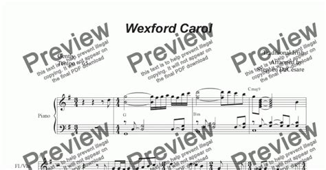 Wexford Carol Flute Or Violin Solo And Piano Sheet Music Pdf File