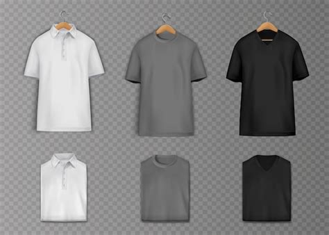 Premium Vector T Shirts Set In Realistic Style