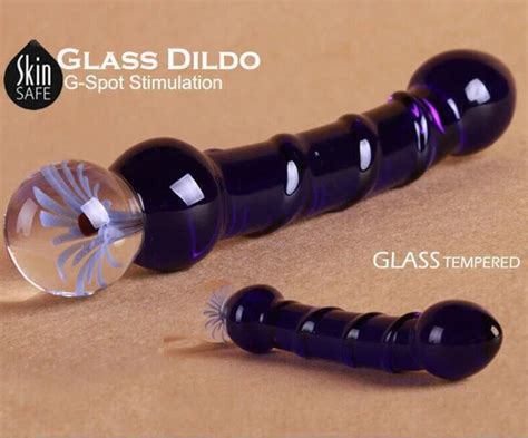 CM CRYSTAL DILDO GLASS DONG THREAD ANAL SEX PLUG BEADS BUTT PLUG FLOWER TOY EUR