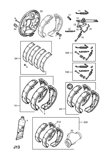 Opel CORSA B TIGRA A Rear Brake Shoe And Linings Exchange Opel