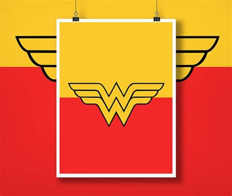 The Wonder Woman Logo Is Displayed On A Red Yellow And Orange