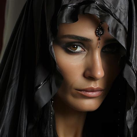 Premium Ai Image Woman With Black Veil Over Head