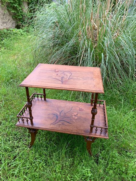 Proantic Dlg De Gallé Orchid Inlaid Tea Table