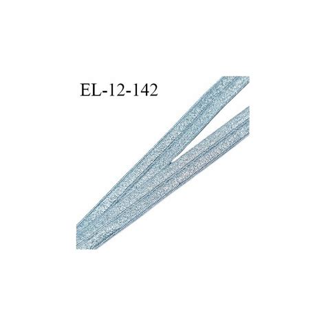 Elastique lingerie 12 mm pré plié haut de gamme couleur bleu glacier brillant fabriqué pour une