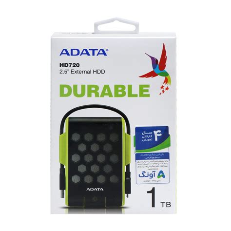 هارد اکسترنال ADATA مدل Durable HD720 ظرفیت 1TB - سبز (گارانتی شرکت ...