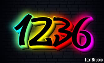 1236 Text Effect and Logo Design Number