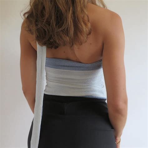 Sparkly Boob Tube Top With Matching Scarf Size Xs Depop