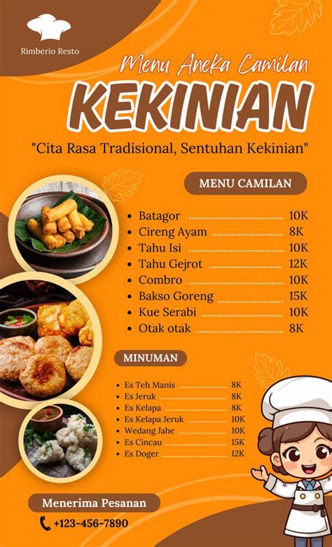 contoh menu makanan minuman  canva