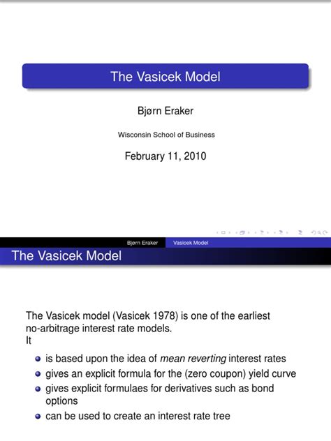 vasicek model simple yield curve autoregressive model