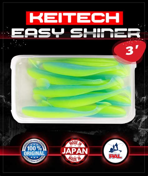 Приманка силиконовая Keitech Easy Shiner 3" PAL #03 Ice Chartreuse 10 ...