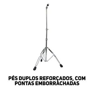 Suporte Pedestal Estante Reto De Prato Bateria Turbo Playcs Cromado