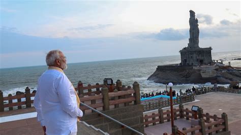 Pm Modi Begins 45 Hour Meditation At Vivekananda Rock Memorial To