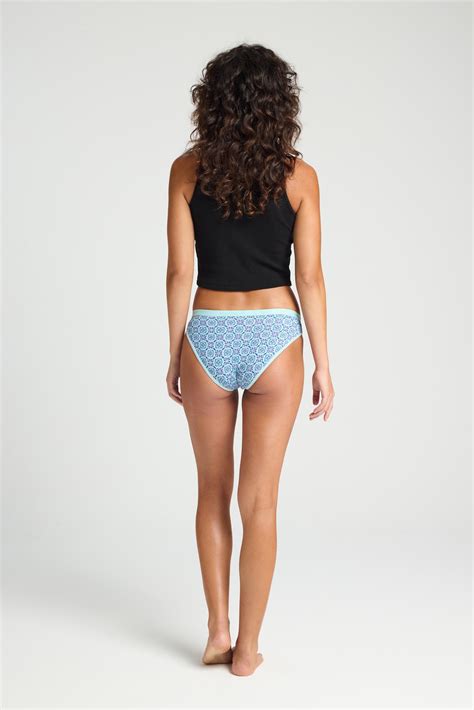 Menstruační kalhotky Modibodi Classic Bikini Light Moderate Dusky Geo Blue MODI4010DGB