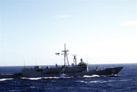 A Starboard Beam View Of The Guided Missile Frigate USS DUNCAN FFG 10