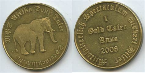 Deutschland Wertmarke 1 Gold Taler 2008 M796 Elefant