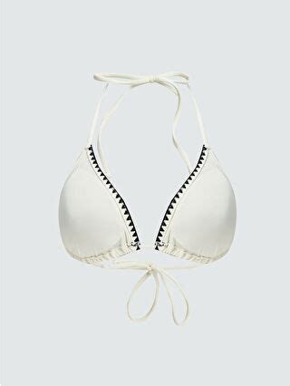 LCW DREAM Ekru Nakışlı Çıkarılabilir Pedli Kadın Bikini Üst S DO Z FEX LCW