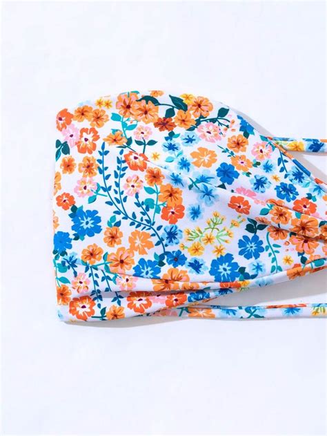 SHEIN Swim Mod Bloemen Dames Bikini Sets Uitgeknipt Twist SHEIN Nederland