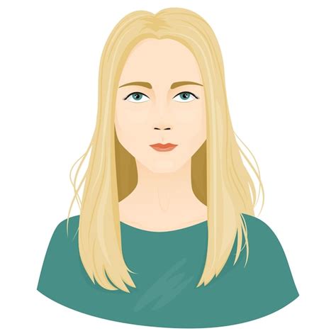 Portraits Blonde Aux Yeux Verts Vecteur Premium