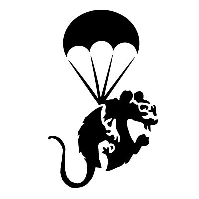 Banksy Parachute Rat Vinyl Wall Art Sticker Blunt One