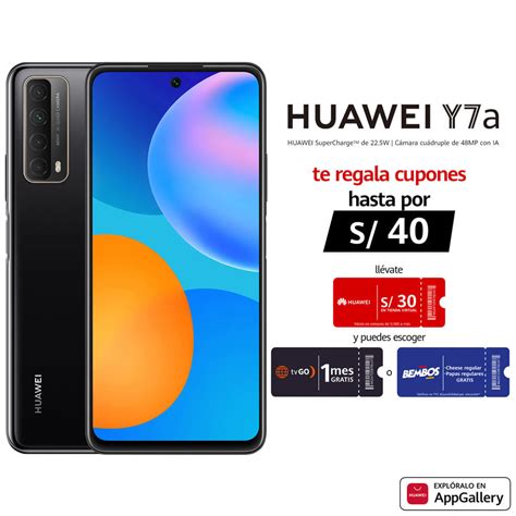 Smartphone HUAWEI Y7A 6.67" 4GB 48MP+8MP +2MP+2MP Negro - Promart