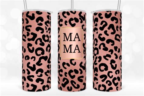 Rose Gold Leopard Mama Tumbler Wrap Graphic By Tintin Design Creative