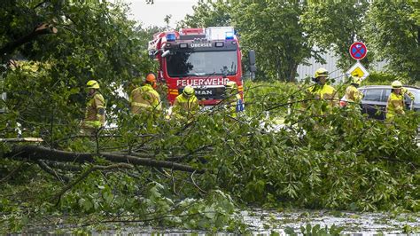 Unwetter in Chemnitz Baum stürzt auf Carport