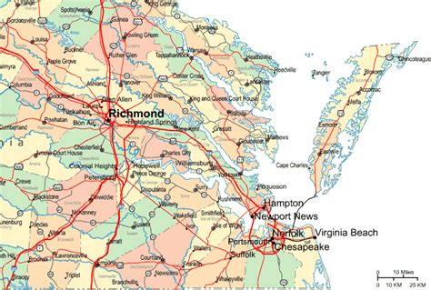 Virginia State Map With Interstates United States Map