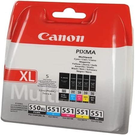 Canon PGI 550 CLI 551 Cartouches PGBK C M Y BK GY Multipack Noire