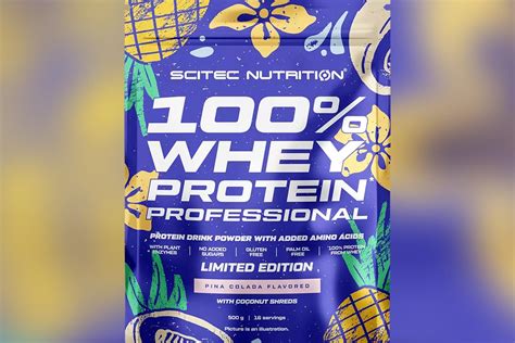 Scitec's 2022 edition of Piña Colada Whey Protein Professional
