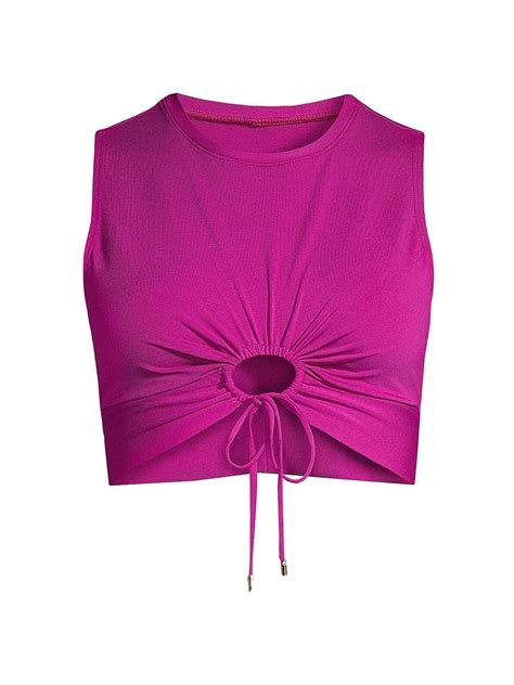 Robin Piccone Aubrey Tank Bikini Top In Pink Lyst