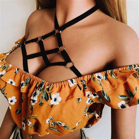 People S Choice Sexy Women Lingerie Bra Erotic Strappy Top Elastic Hollow Out Cupless Underwear