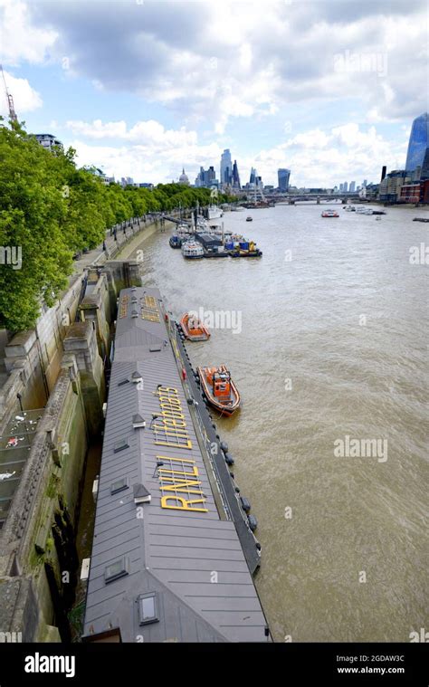 London England Uk Rnli Tower Lifeboat Station By Waterloo Bridge On